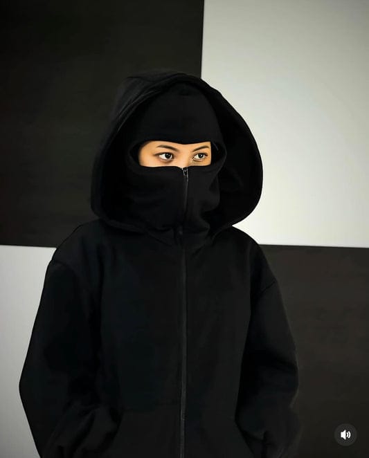 Black Ninja Hoodie for Women's